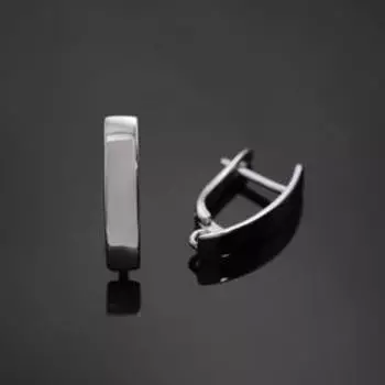 Швензы родированные "Прямая линия", цвет серебро