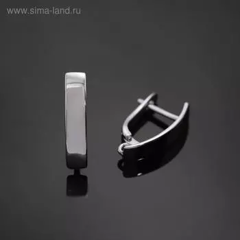 Швензы родированные "Прямая линия", цвет серебро