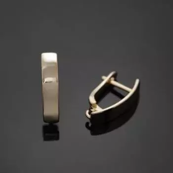 Швензы родированные "Прямая линия", цвет золото