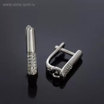 Швензы родированные "Спичка", цвет белый в серебре