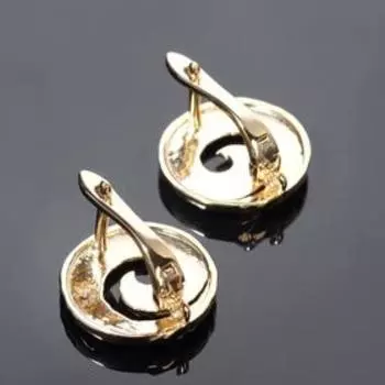 Швензы родированные "Спираль", цвет золото