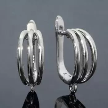 Швензы родированные "Три дуги", цвет серебро