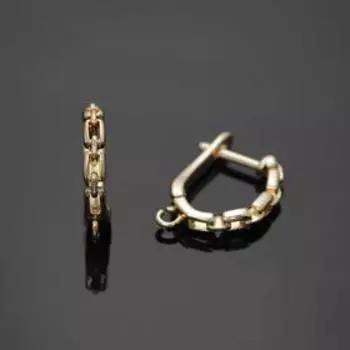 Швензы родированные "Звенья", цвет золото