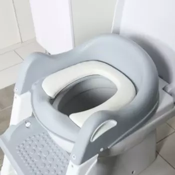 Сиденье на унитаз, цвет белый/серый