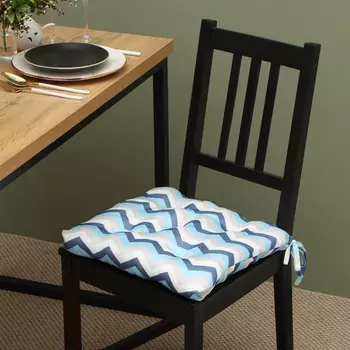 Сидушка Бесконечность 40х40х4см цв.синий жаккард пэ100%