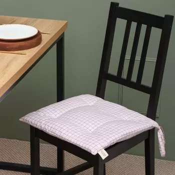 Подушка Этель "Клетка" 42х42 см, 80% хл, 20% пэ, сатин 110 г/м2