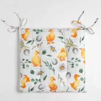 Сидушка на стул Доляна Duckling 42х42 см, 100% хлопок, рогожка 164 г/м2