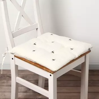 Сидушка на стул Доляна «Пчёлки», 42427 см, рогожка 164 г/м, 100% хлопок