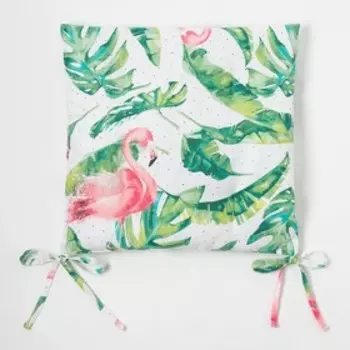 Сидушка на стул "Доляна" Tropical kitchen 42х42х7см, МИКС,100% хлопок,164 г/м2