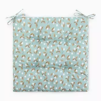 Подушка на стул «Этель. Цветы», голубая, 4040 см, 100% п/э