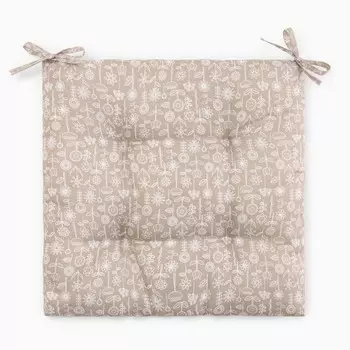 Подушка на стул Этель "Цветы" цв.коричневый, 40х40 см, 100% п/э