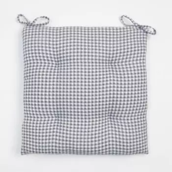 Подушка на стул Этель "Клеточка" 40х40 см, цв. серый, 100% полиэстер