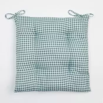 Сидушка на стул Этель "Клеточка" 40х40 см, цв. зелёный, 100% полиэстер