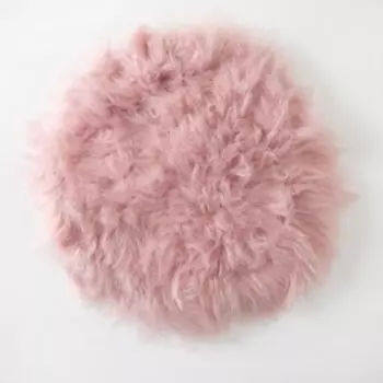 Сидушка на стул меховая Доляна "Пушинка" цв.пудра d 30 cm,100% п/э