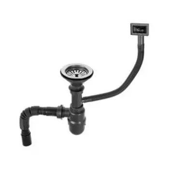 Сифон для мойки Accoona A469-2, 1 1/2", d=110 мм, с переливом, с гофрой