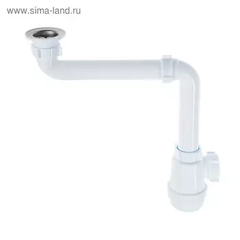Сифон для мойки "АНИ Пласт" А5000, 1 1/2"х40 мм, смещенный, с нерж решеткой d=70 мм