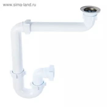 Сифон для мойки "АНИ Пласт" D5000, 1 1/2"х40 мм, прямоточный, смещенный