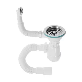 Сифон для мойки Aquant, 3 1/2"х40 мм, с металл. решеткой d=115 мм, с гофрой 40х40/50 мм