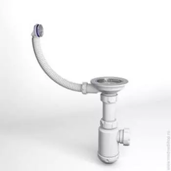 Сифон для мойки Grand П8134, 3 1/2", с круглым переливом и винтом