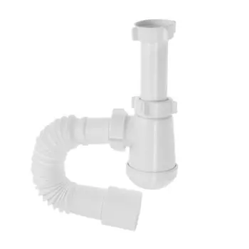 Сифон для мойки ORIO Чик М-32002, 1 1/2"х32 мм, без выпуска, гофра 32х40/50 мм, L=370 мм