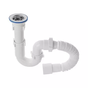Сифон для мойки ORIO S-41019, 1 1/2"х40 мм, прямоточный, с гофрой 40х40/50 мм