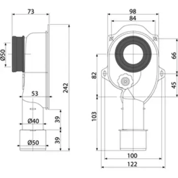 Сифон для писсуара Alcaplast A45C, вертикальный