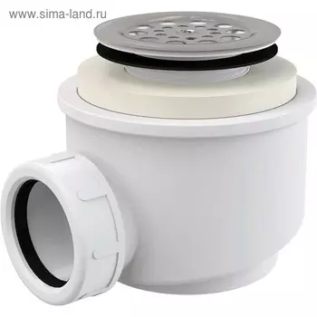 Сифон для поддона Alcaplast A46-50, со сливным отверстием d=50 мм, с peшeткой из нержавеющей стали