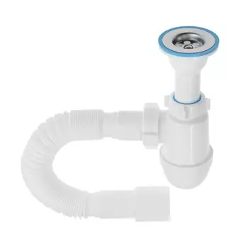 Сифон для раковины «АНИ Пласт» Варяг VC2015, 1 1/4" х 40 мм, с гофрой 4040/50 мм