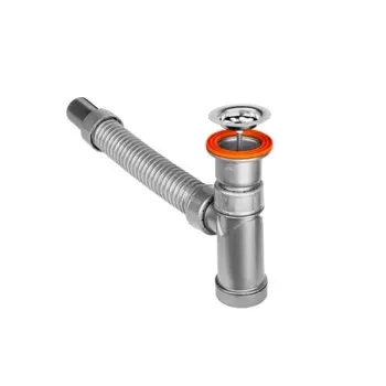 Сифон для раковины PESTAN BETTOSERB 125310, 1 1/2"х40 мм, с выпуском, с гофрой 40 мм