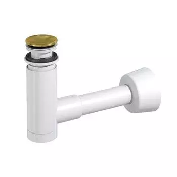 Сифон для раковины PREVEX Easy Clean 1512417, d=40 мм, телескопический, клик-клак золото