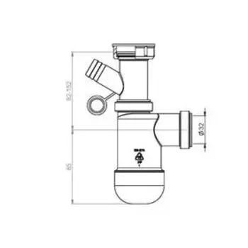 Сифон для раковины SantecPro AQ300P3, 1 1/4", без перелива