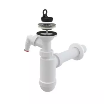 Сифон для умывальника Alcadrain A41P, d=40 мм, с отводом на стиральную машину