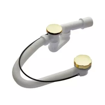 Сифон для ванны Alcadrain A55GOLD-RU-01, автомат, цвет золото, 57 см