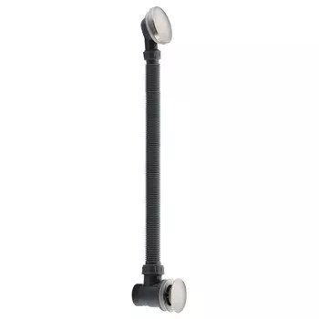 Сифон для ванны WasserKRAFT A075, 1 1/2", перелив, click/clack, латунь/ПВХ, никель