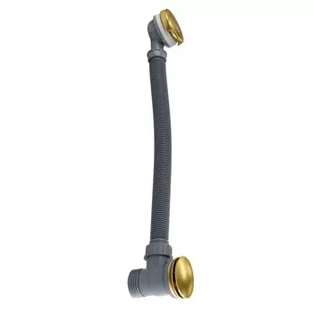Сифон для ванны WasserKRAFT A203, 1 1/2", перелив, click/clack, латунь/ПВХ, золото