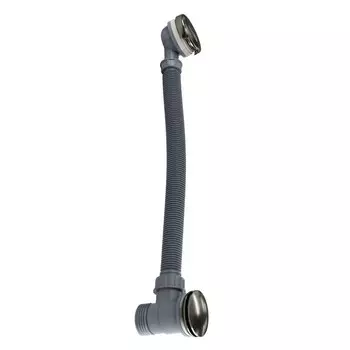Сифон для ванны WasserKRAFT A205, 1 1/2", перелив, click/clack, латунь/ПВХ, оружейная сталь