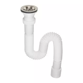 Сифон гофрированный VIANT «МИНИ» 1", решетка d=70 мм, стандарт d=40/50 мм L800 мм