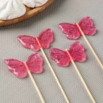 Силиконовый молд для леденцов и шоколада «Бабочки», 53,5 см, цвет прозрачный