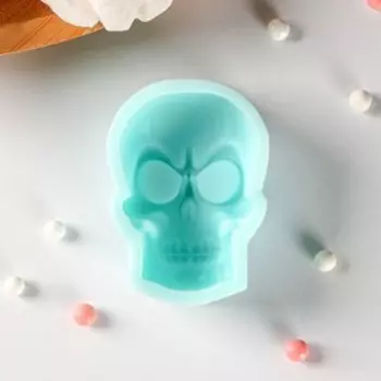 Силиконовая форма «Череп», 5×3,4 см, толщина 1,8см, цвет прозрачный