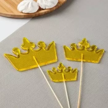 Форма для леденцов «Корона», 1012 см, 3 ячейки, 79.5 см, 5.57 см, прозрачная