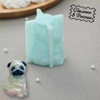 Силиконовая форма «Мопс», 4,74,36,3 см, бирюзовая