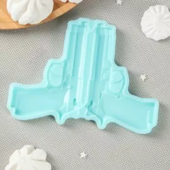 Силиконовая форма «Пистолет Беретта 3D», 15,511,3 см, толщина 12,5 мм, цвет бирюзовый