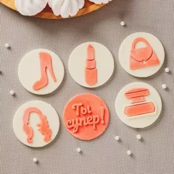 Силиконовый молд для леденцов и шоколада «Женский набор», 2211 см, ячейка d=6 см, прозрачный