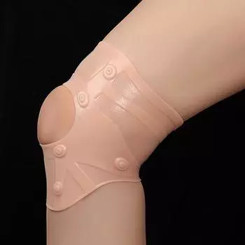 Бандаж для коленного сустава, силиконовый, с магнитами, бежевый