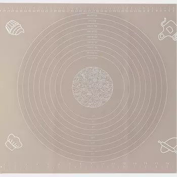 Коврик для выпечки и раскатки теста с разметкой Доляна «Капучино», силикон 5040 см, бежевый