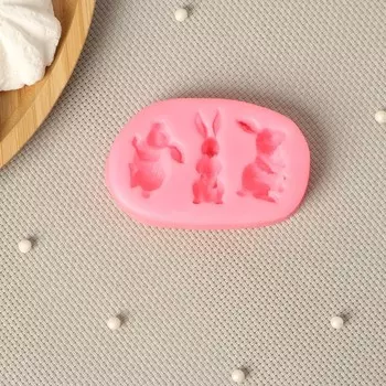 Молд для заливки Доляна «Кролик», силикон, 851 см, розовый