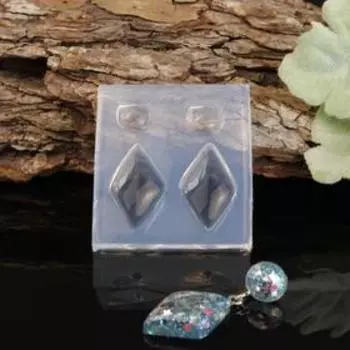 Силиконовый молд серег (2 круга, 2 ромба)