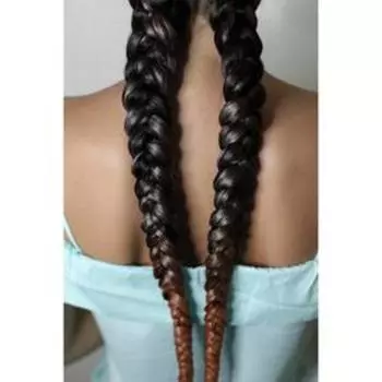 SIM-BRAIDS Канекалон двухцветный, гофрированный, 65 см, 90 гр, цвет чёрный/коричневый(#Т1В/30)