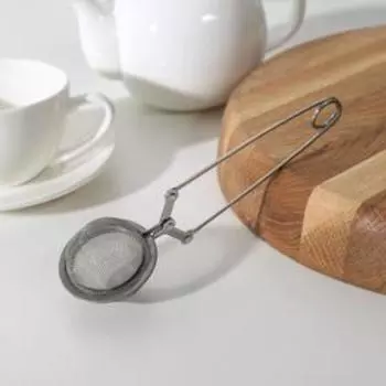 Ситечко для чая Доляна «Лаванда», 15.54.5 см, серебристое