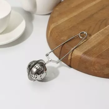 Ситечко для чая Доляна «Мята», 16.5 см, нержавеющая сталь, серебристое